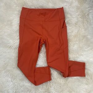 Fabletics Oasis PureLuxe Orange 7/8 Leggings with Pockets - worn once - XXL